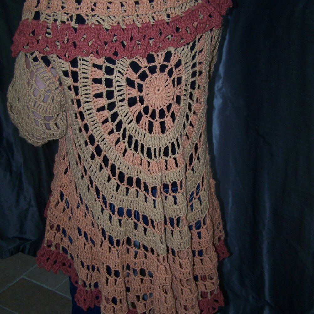 Hand Made Cotton Long Cardigan Boho Inspired
